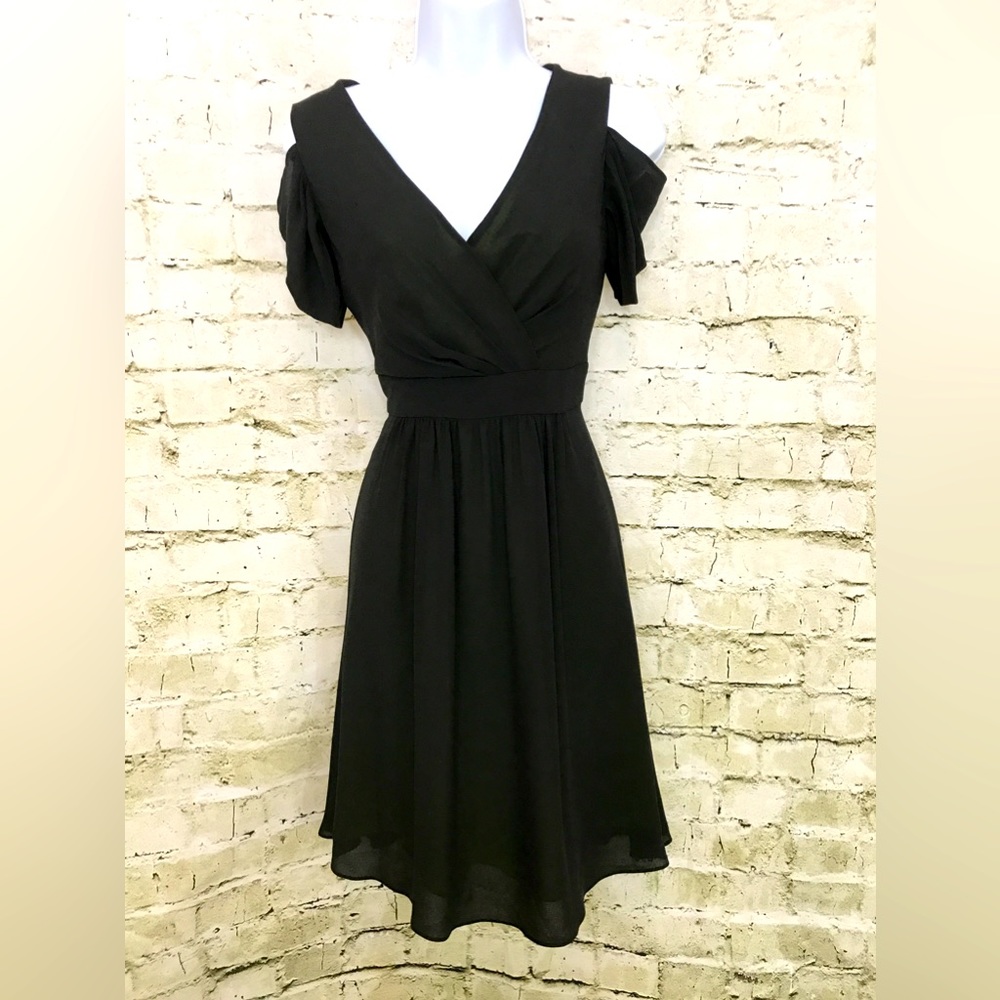 Black Dress By Andrew Marc Women’s Cold Shoulders Size 2